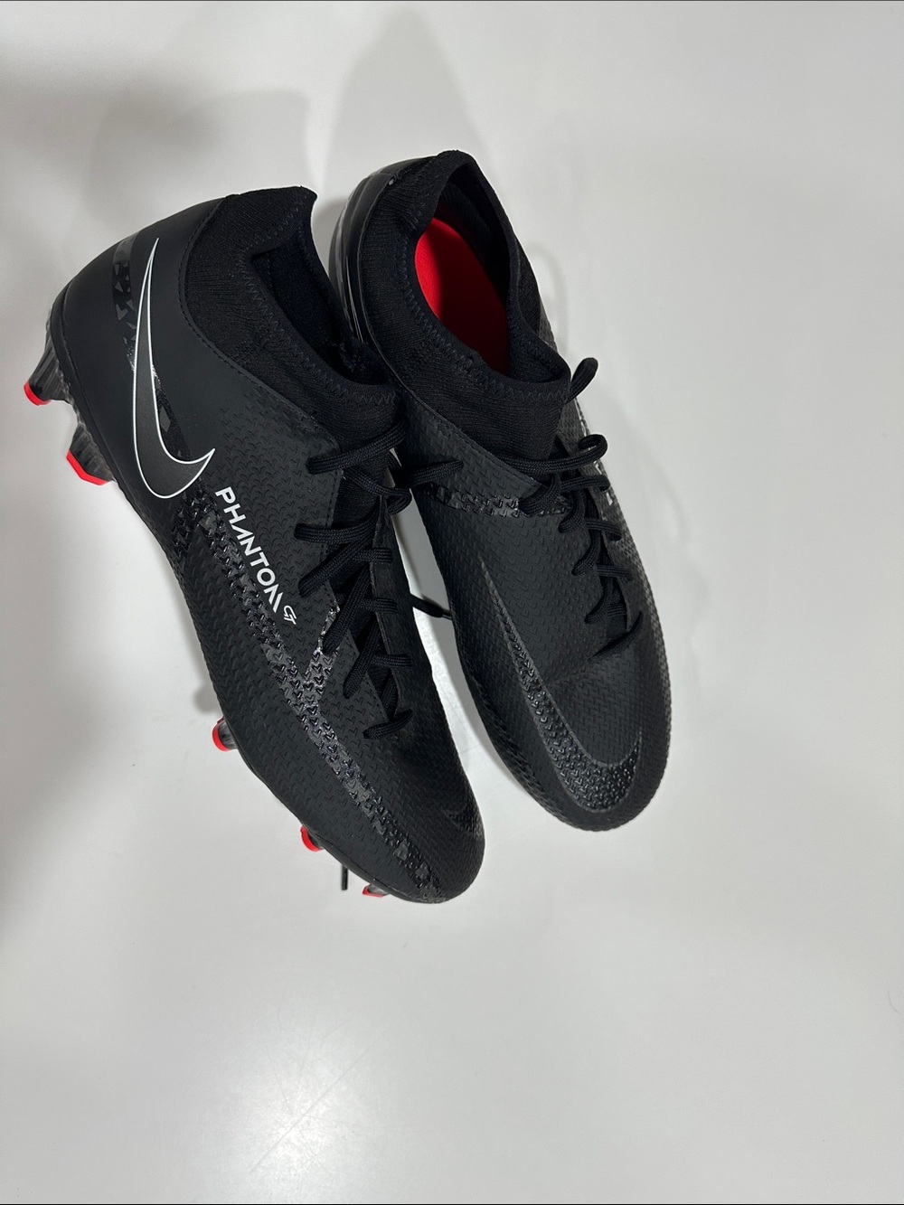 Nike Men’s Black Phantom GT Soccer Cleats with Red Accents